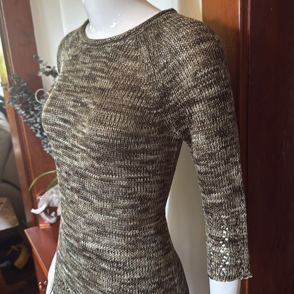 NWT northern reflections size small Olive Knit Sweater with 3/4 Sleeves